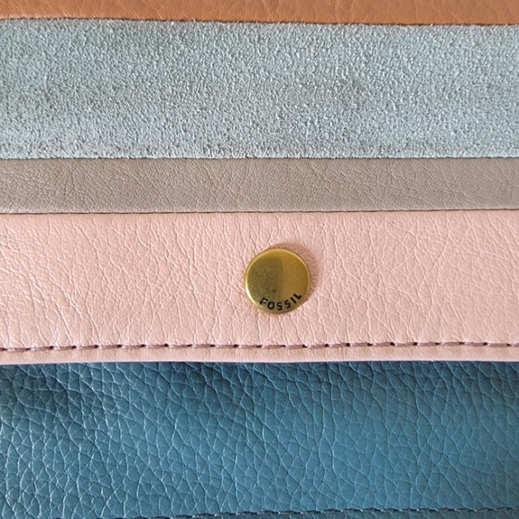 Fossil patchwork foldover leather clutch wallet - Picture 3 of 9